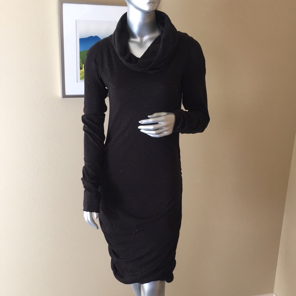RACHEL Rachel Roy | Cowl Neck Long Sleeve Ruched / Shirred Dress